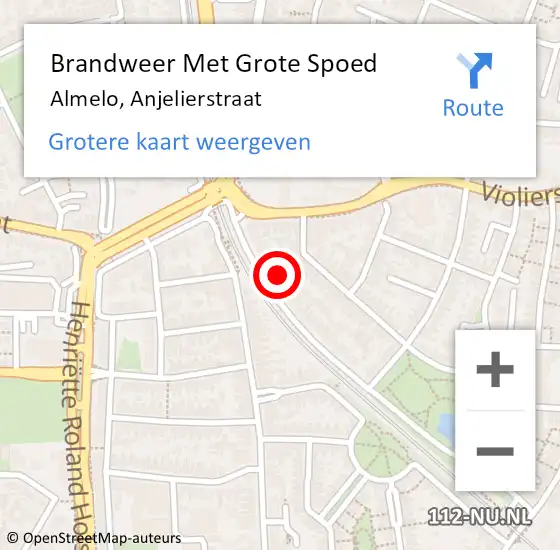 Locatie op kaart van de 112 melding: Brandweer Met Grote Spoed Naar Almelo, Anjelierstraat op 8 december 2021 23:42