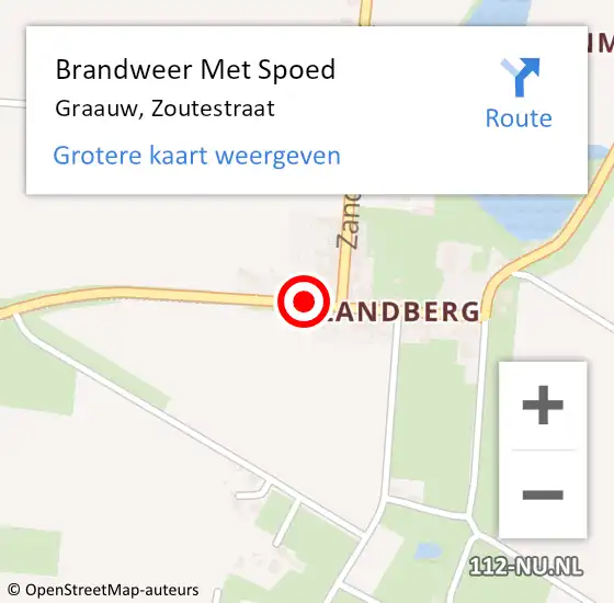 Locatie op kaart van de 112 melding: Brandweer Met Spoed Naar Graauw, Zoutestraat op 9 december 2021 02:49