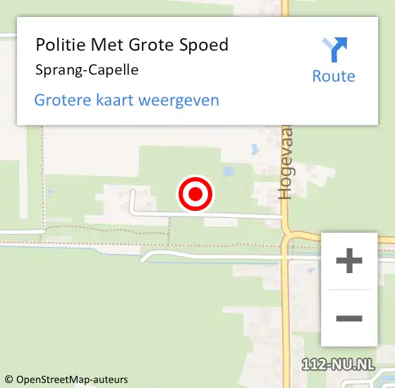 Locatie op kaart van de 112 melding: Politie Met Grote Spoed Naar Sprang-Capelle op 9 december 2021 06:24