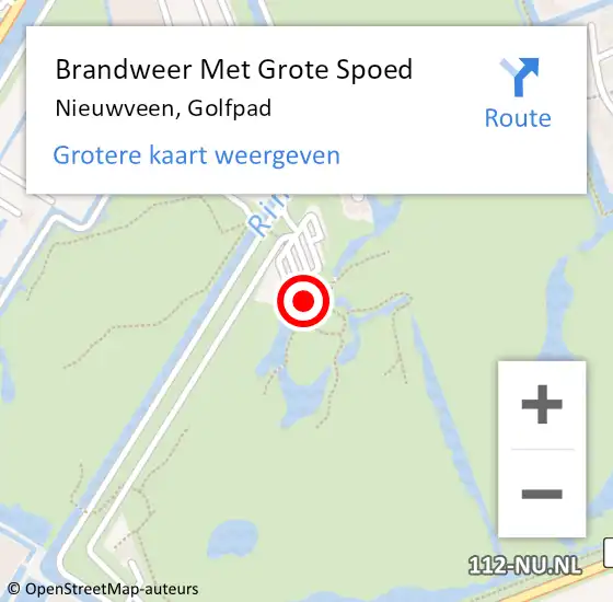 Locatie op kaart van de 112 melding: Brandweer Met Grote Spoed Naar Nieuwveen, Golfpad op 9 december 2021 06:50