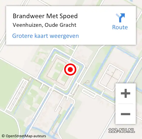 Locatie op kaart van de 112 melding: Brandweer Met Spoed Naar Veenhuizen, Oude Gracht op 9 december 2021 07:51