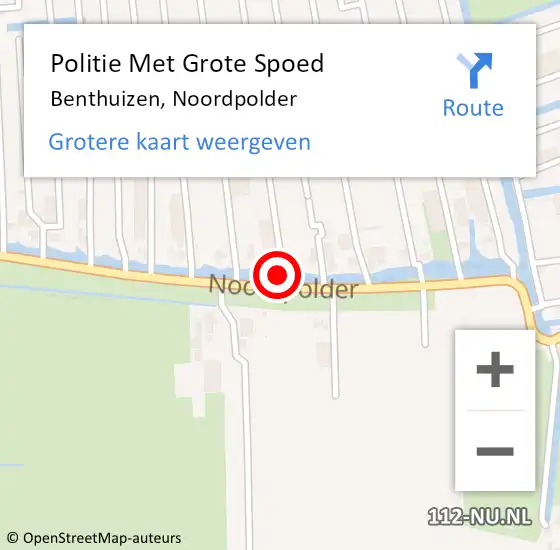 Locatie op kaart van de 112 melding: Politie Met Grote Spoed Naar Benthuizen, Noordpolder op 9 december 2021 07:53