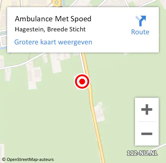 Locatie op kaart van de 112 melding: Ambulance Met Spoed Naar Hagestein, Breede Sticht op 1 juli 2014 18:18