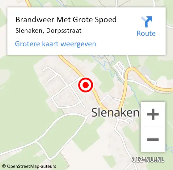 Locatie op kaart van de 112 melding: Brandweer Met Grote Spoed Naar Slenaken, Dorpsstraat op 9 december 2021 08:50