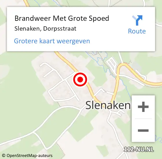 Locatie op kaart van de 112 melding: Brandweer Met Grote Spoed Naar Slenaken, Dorpsstraat op 9 december 2021 08:51