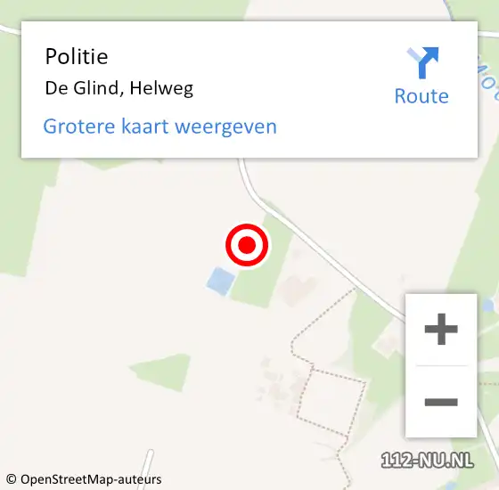 Locatie op kaart van de 112 melding: Politie De Glind, Helweg op 9 december 2021 09:00