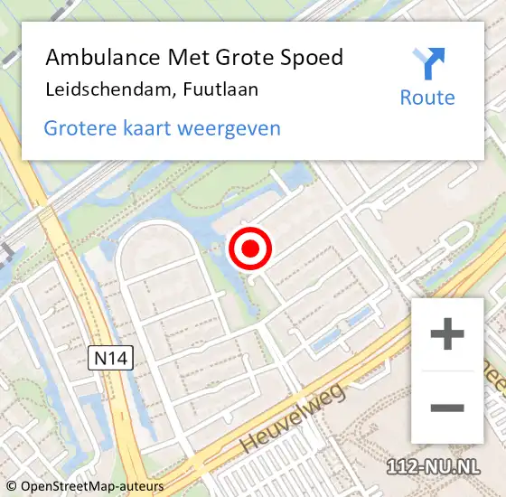 Locatie op kaart van de 112 melding: Ambulance Met Grote Spoed Naar Leidschendam, Fuutlaan op 9 december 2021 09:00