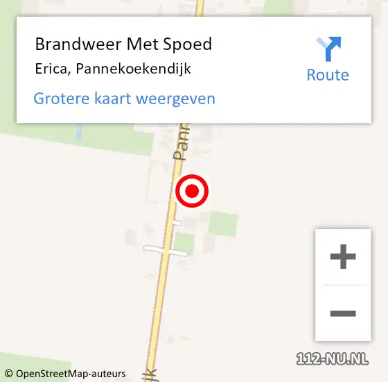 Locatie op kaart van de 112 melding: Brandweer Met Spoed Naar Erica, Pannekoekendijk op 9 december 2021 09:08