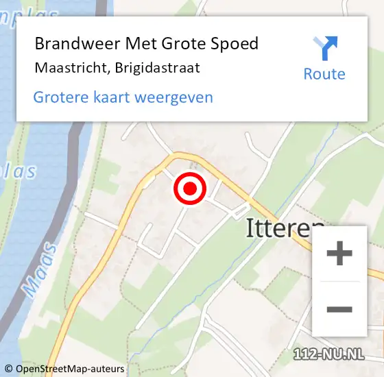 Locatie op kaart van de 112 melding: Brandweer Met Grote Spoed Naar Maastricht, Brigidastraat op 9 december 2021 10:19