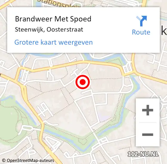 Locatie op kaart van de 112 melding: Brandweer Met Spoed Naar Steenwijk, Oosterstraat op 9 december 2021 10:41