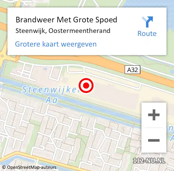 Locatie op kaart van de 112 melding: Brandweer Met Grote Spoed Naar Steenwijk, Oostermeentherand op 9 december 2021 12:01