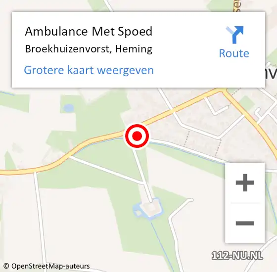 Locatie op kaart van de 112 melding: Ambulance Met Spoed Naar Broekhuizenvorst, Heming op 1 juli 2014 18:53