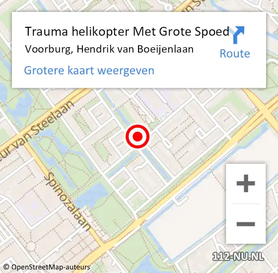 Locatie op kaart van de 112 melding: Trauma helikopter Met Grote Spoed Naar Voorburg, Hendrik van Boeijenlaan op 9 december 2021 14:48