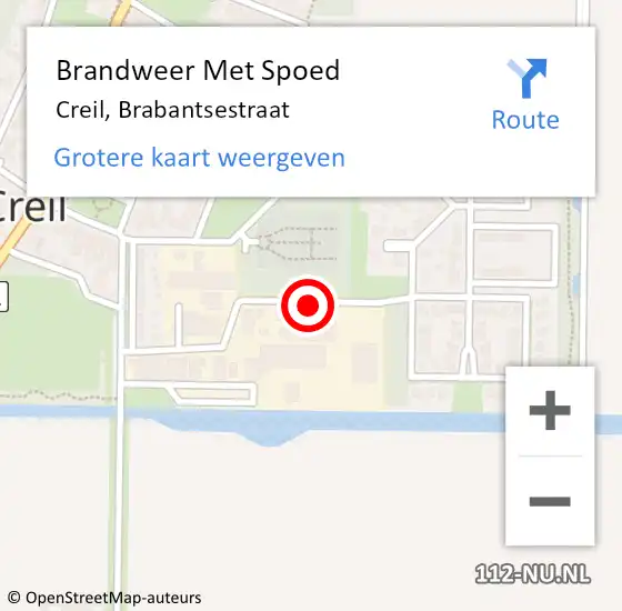 Locatie op kaart van de 112 melding: Brandweer Met Spoed Naar Creil, Brabantsestraat op 1 juli 2014 19:20