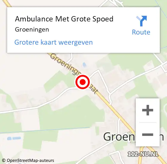 Locatie op kaart van de 112 melding: Ambulance Met Grote Spoed Naar Groeningen op 9 december 2021 15:37