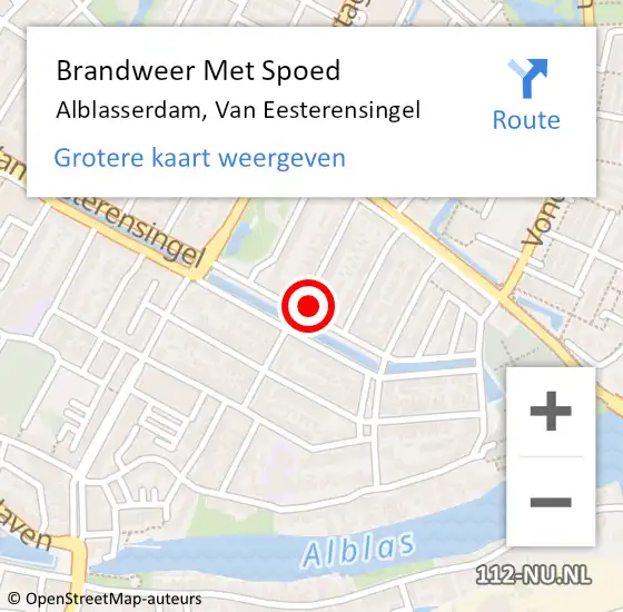 Locatie op kaart van de 112 melding: Brandweer Met Spoed Naar Alblasserdam, Van Eesterensingel op 9 december 2021 16:44