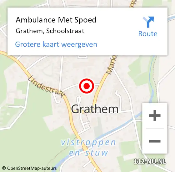 Locatie op kaart van de 112 melding: Ambulance Met Spoed Naar Grathem, Schoolstraat op 9 december 2021 17:43