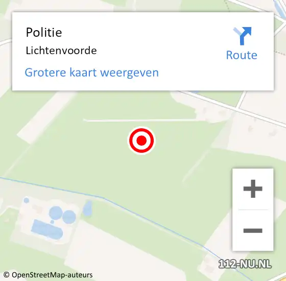 Locatie op kaart van de 112 melding: Politie Lichtenvoorde op 9 december 2021 18:00