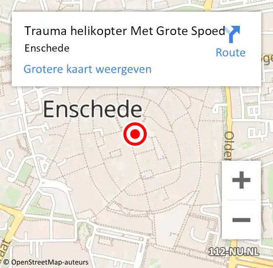 Locatie op kaart van de 112 melding: Trauma helikopter Met Grote Spoed Naar Enschede op 9 december 2021 18:42