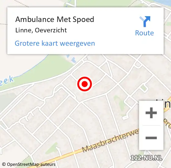 Locatie op kaart van de 112 melding: Ambulance Met Spoed Naar Linne, Oeverzicht op 9 december 2021 18:54