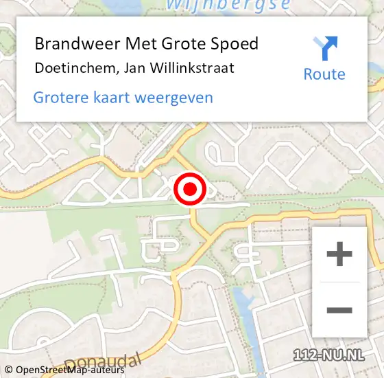 Locatie op kaart van de 112 melding: Brandweer Met Grote Spoed Naar Doetinchem, Jan Willinkstraat op 1 juli 2014 19:54