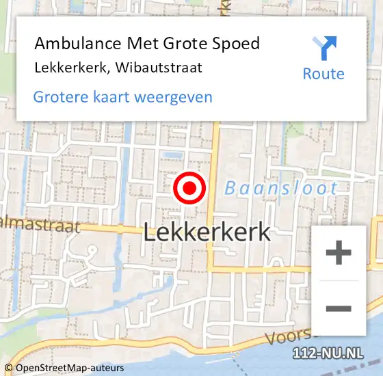 Locatie op kaart van de 112 melding: Ambulance Met Grote Spoed Naar Lekkerkerk, Wibautstraat op 9 december 2021 20:06
