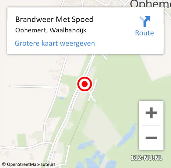 Locatie op kaart van de 112 melding: Brandweer Met Spoed Naar Ophemert, Waalbandijk op 9 december 2021 20:20