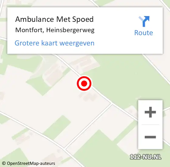 Locatie op kaart van de 112 melding: Ambulance Met Spoed Naar Montfort, Heinsbergerweg op 9 december 2021 20:24