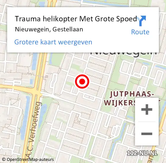 Locatie op kaart van de 112 melding: Trauma helikopter Met Grote Spoed Naar Nieuwegein, Gestellaan op 9 december 2021 21:06