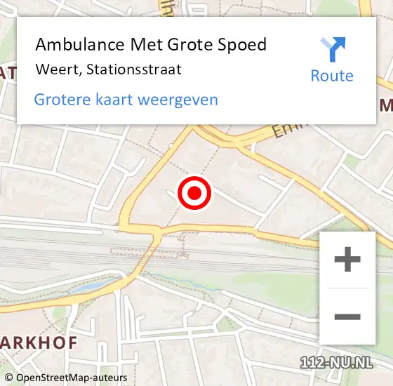 Locatie op kaart van de 112 melding: Ambulance Met Grote Spoed Naar Weert, Stationsstraat op 9 december 2021 21:34