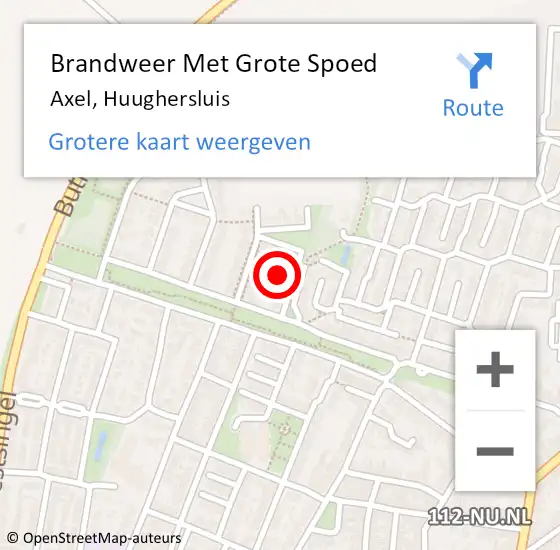 Locatie op kaart van de 112 melding: Brandweer Met Grote Spoed Naar Axel, Huughersluis op 9 december 2021 21:52