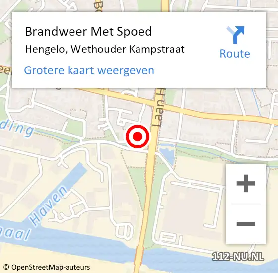 Locatie op kaart van de 112 melding: Brandweer Met Spoed Naar Hengelo, Wethouder Kampstraat op 10 december 2021 01:21