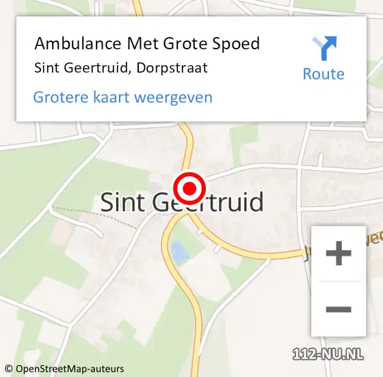 Locatie op kaart van de 112 melding: Ambulance Met Grote Spoed Naar Sint Geertruid, Dorpstraat op 1 juli 2014 20:16