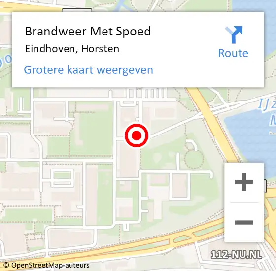 Locatie op kaart van de 112 melding: Brandweer Met Spoed Naar Eindhoven, Horsten op 10 december 2021 06:28