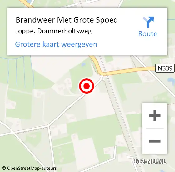 Locatie op kaart van de 112 melding: Brandweer Met Grote Spoed Naar Joppe, Dommerholtsweg op 1 juli 2014 20:25