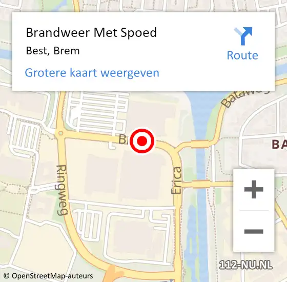 Locatie op kaart van de 112 melding: Brandweer Met Spoed Naar Best, Brem op 10 december 2021 09:29