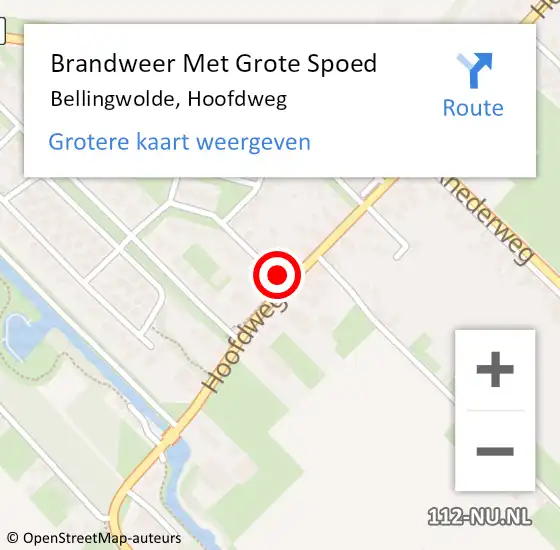 Locatie op kaart van de 112 melding: Brandweer Met Grote Spoed Naar Bellingwolde, Hoofdweg op 10 december 2021 09:47