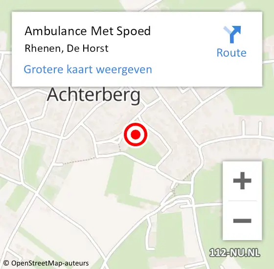 Locatie op kaart van de 112 melding: Ambulance Met Spoed Naar Rhenen, De Horst op 10 december 2021 10:31