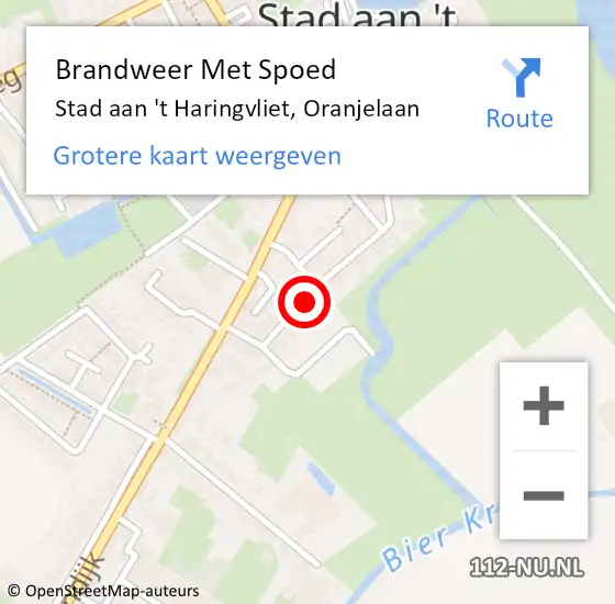 Locatie op kaart van de 112 melding: Brandweer Met Spoed Naar Stad aan 't Haringvliet, Oranjelaan op 10 december 2021 11:01