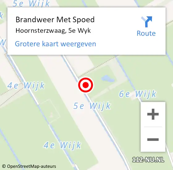 Locatie op kaart van de 112 melding: Brandweer Met Spoed Naar Hoornsterzwaag, 5e Wyk op 10 december 2021 11:10