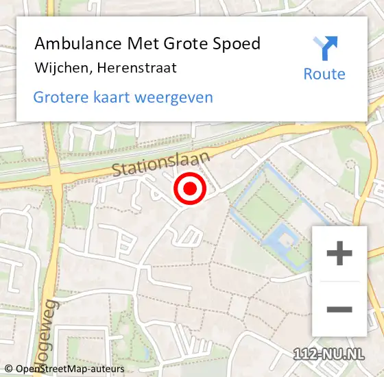 Locatie op kaart van de 112 melding: Ambulance Met Grote Spoed Naar Wijchen, Herenstraat op 10 december 2021 11:12