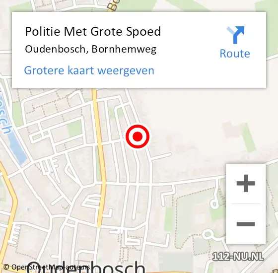 Locatie op kaart van de 112 melding: Politie Met Grote Spoed Naar Oudenbosch, Bornhemweg op 10 december 2021 11:13