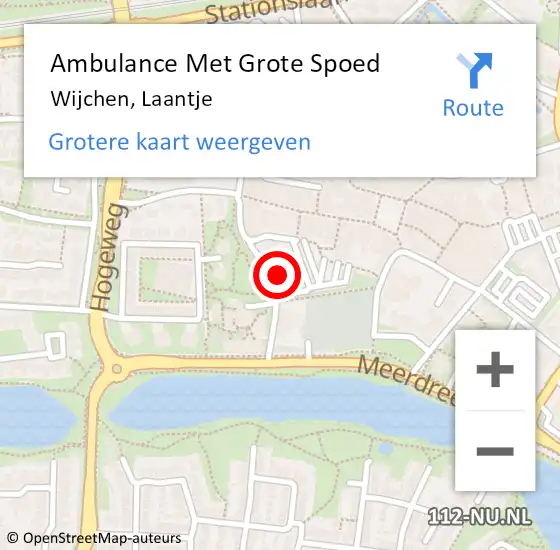 Locatie op kaart van de 112 melding: Ambulance Met Grote Spoed Naar Wijchen, Laantje op 10 december 2021 11:33