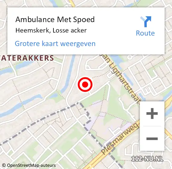 Locatie op kaart van de 112 melding: Ambulance Met Spoed Naar Heemskerk, Losse acker op 10 december 2021 11:49