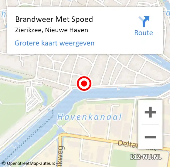 Locatie op kaart van de 112 melding: Brandweer Met Spoed Naar Zierikzee, Nieuwe Haven op 10 december 2021 12:21