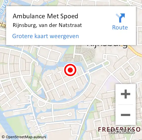 Locatie op kaart van de 112 melding: Ambulance Met Spoed Naar Rijnsburg, van der Natstraat op 10 december 2021 13:41