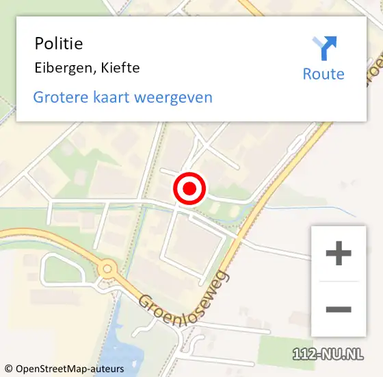 Locatie op kaart van de 112 melding: Politie Eibergen, Kiefte op 10 december 2021 13:45