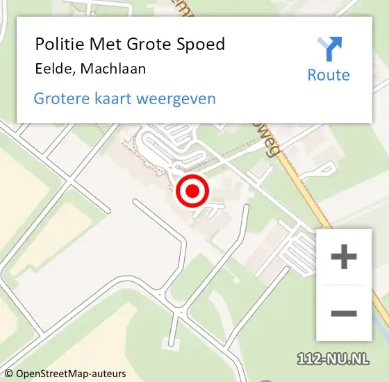 Locatie op kaart van de 112 melding: Politie Met Grote Spoed Naar Eelde, Machlaan op 10 december 2021 13:49