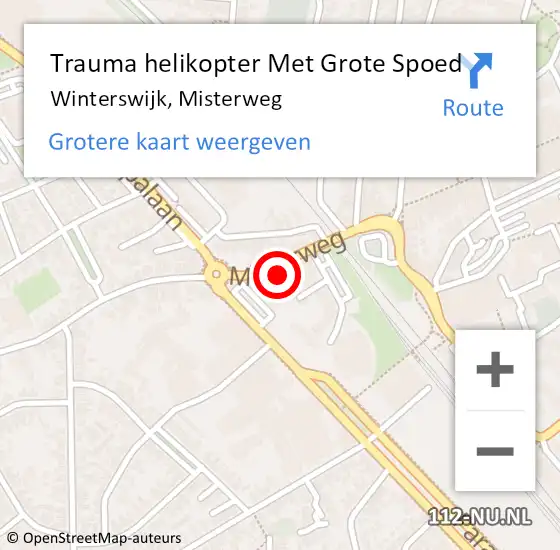 Locatie op kaart van de 112 melding: Trauma helikopter Met Grote Spoed Naar Winterswijk, Misterweg op 10 december 2021 14:21