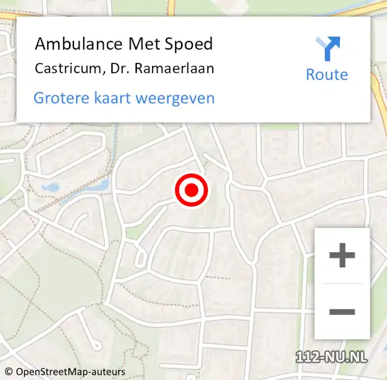 Locatie op kaart van de 112 melding: Ambulance Met Spoed Naar Castricum, Dr. Ramaerlaan op 10 december 2021 14:21